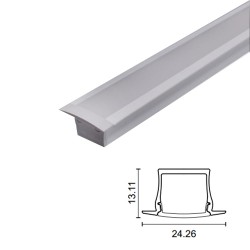 Calha para fita LED de alumínio LN 1003BR C/ 1Metro Branca